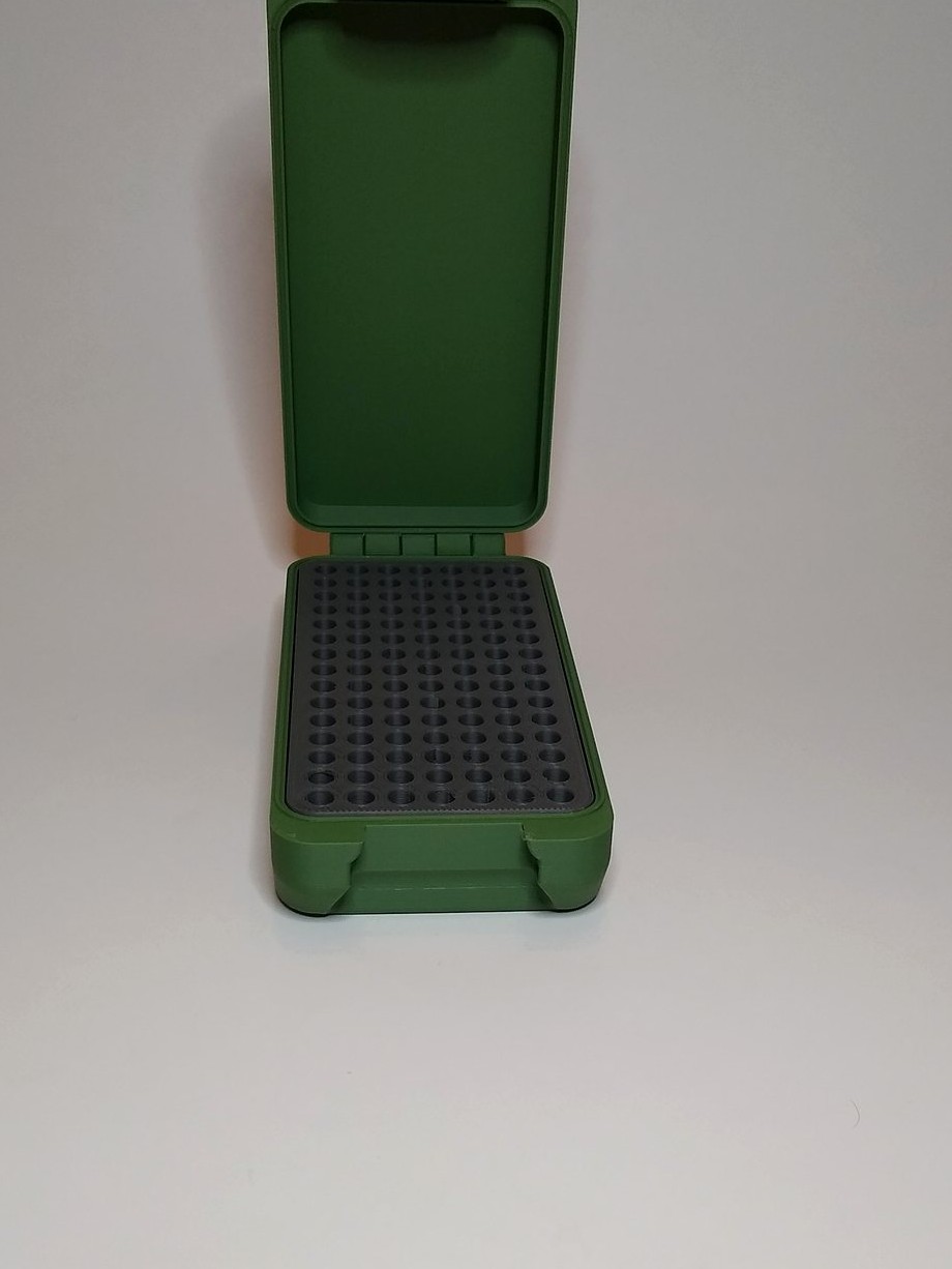 BRT .22 LR Woodland Camo box open showing fitted insert