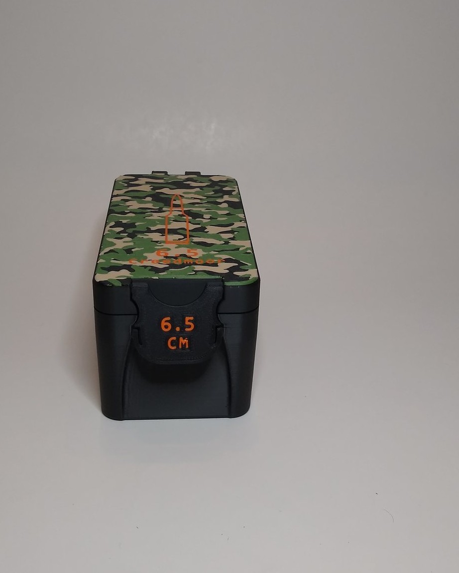 BRT 6.5 Creedmoor Woodland Camo / Black Base box closed