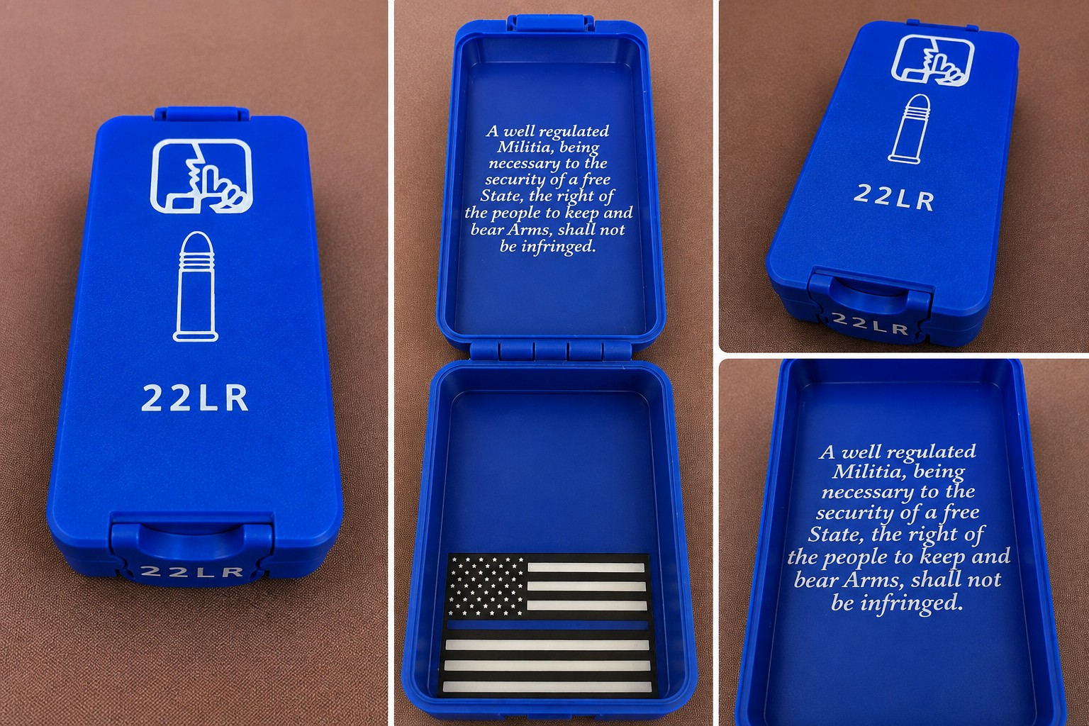 Bench Rest Tools caliber-specific ammunition storage boxes in several colors